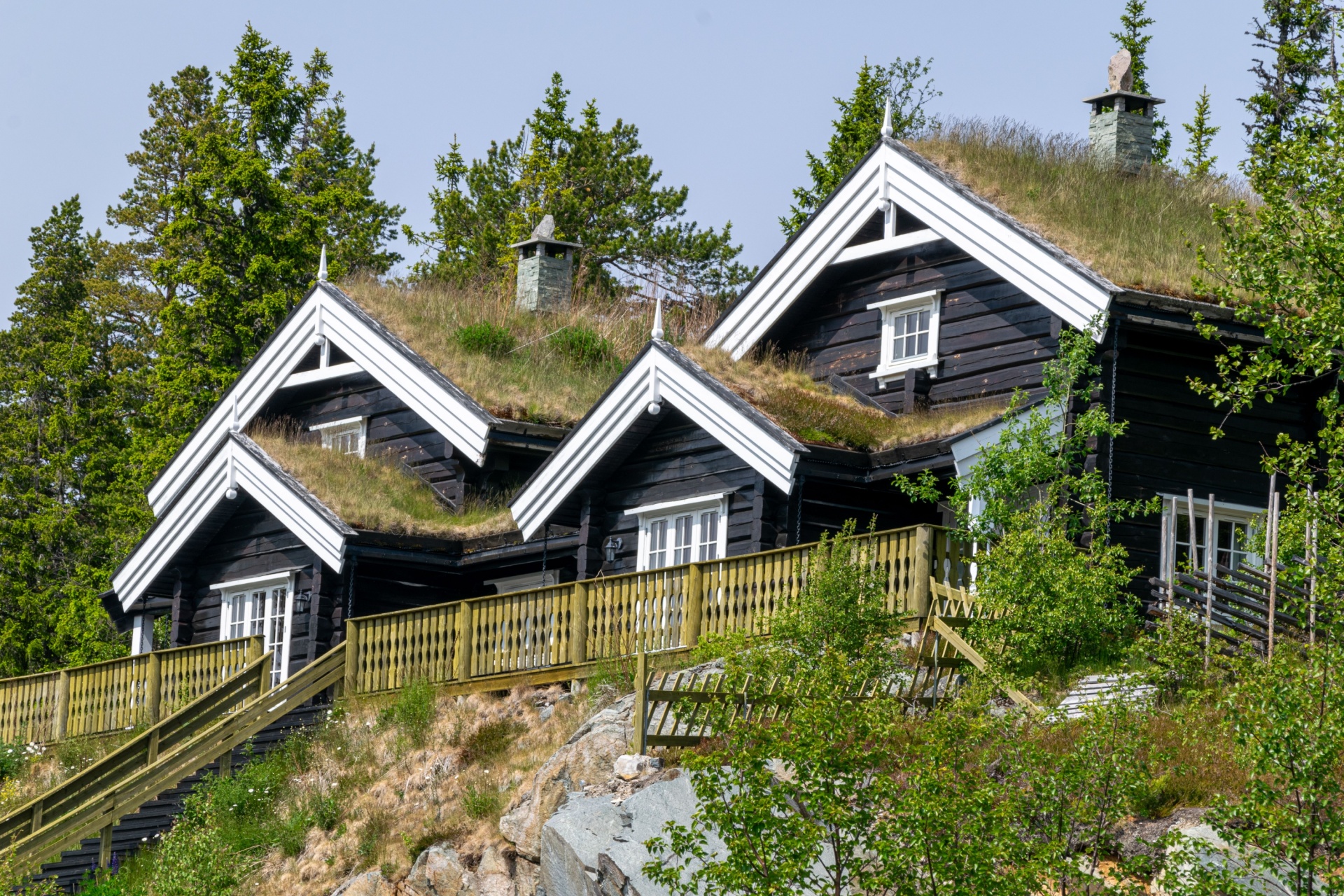 Nordiske hytter på fjellet